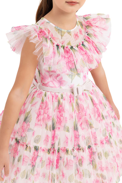 Girls' Garden Rose Dress with Ruffles by Mia Bambina Boutique Canada