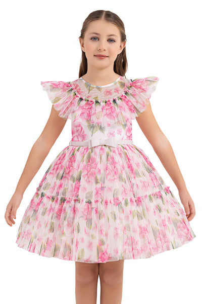 Girls' Garden Rose Dress with Ruffles by Mia Bambina Boutique Canada