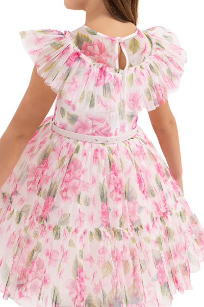 Girls' Garden Rose Dress with Ruffles by Mia Bambina Boutique Canada