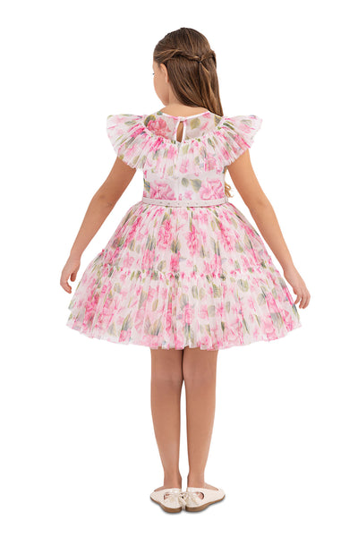 Girls' Garden Rose Dress with Ruffles by Mia Bambina Boutique Canada