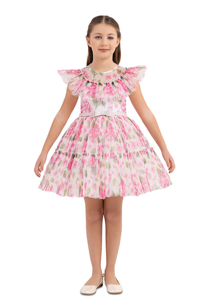 Girls' Garden Rose Dress with Ruffles by Mia Bambina Boutique Canada