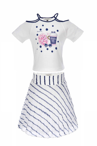 Nautical Summer Skirt Outfit for Girls by Mia Bambina Boutique Canada