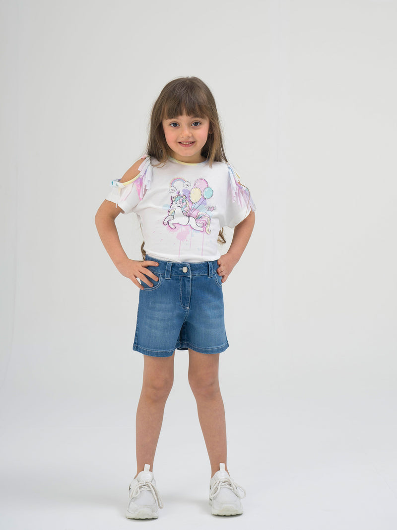 Unicorn Girls Shorts Outfit With T-shirt by Mia Bambina Boutique Canada