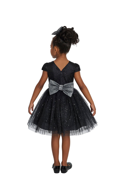 Glitter Tulle Little Black Dress for Girl by Mia Bambina Boutique Canada