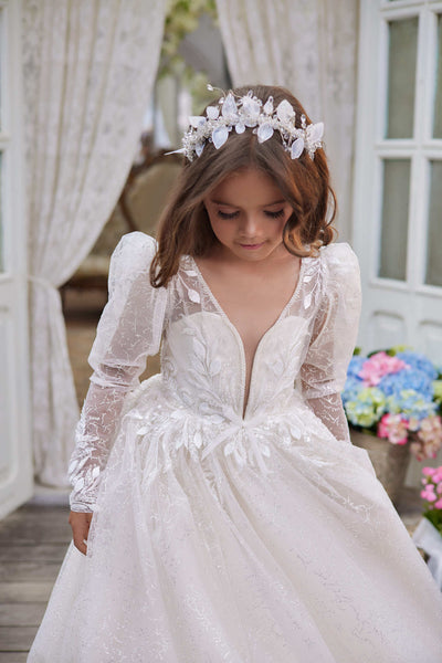 Pandora Lace Flower Girl Dress: Bridal-Inspired Elegance - Mia Bambina Boutique