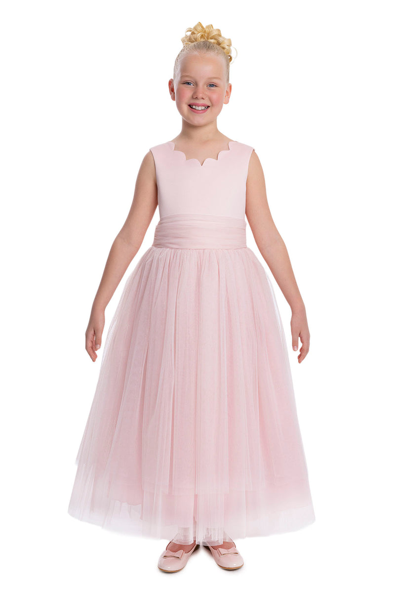 Pink Tulle Maxi Dress Long Tutu Dress for Girls by Mia Bambina Boutique