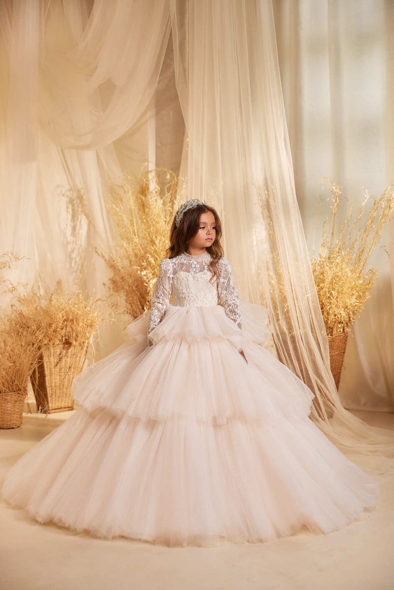 Princess Ball Gown Flower Girl Dress for Wedding - Mia Bambina Boutique