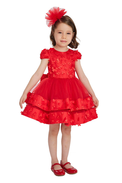 Red Special Occasion Dress for a Baby Girl by Mia Bambina Boutique Canada