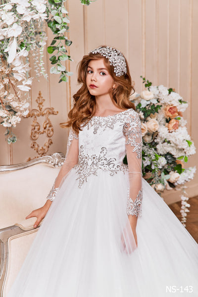 Rhinestone Wedding Dress for Junior Bridesmaid by Mia Bambina Boutique Canada