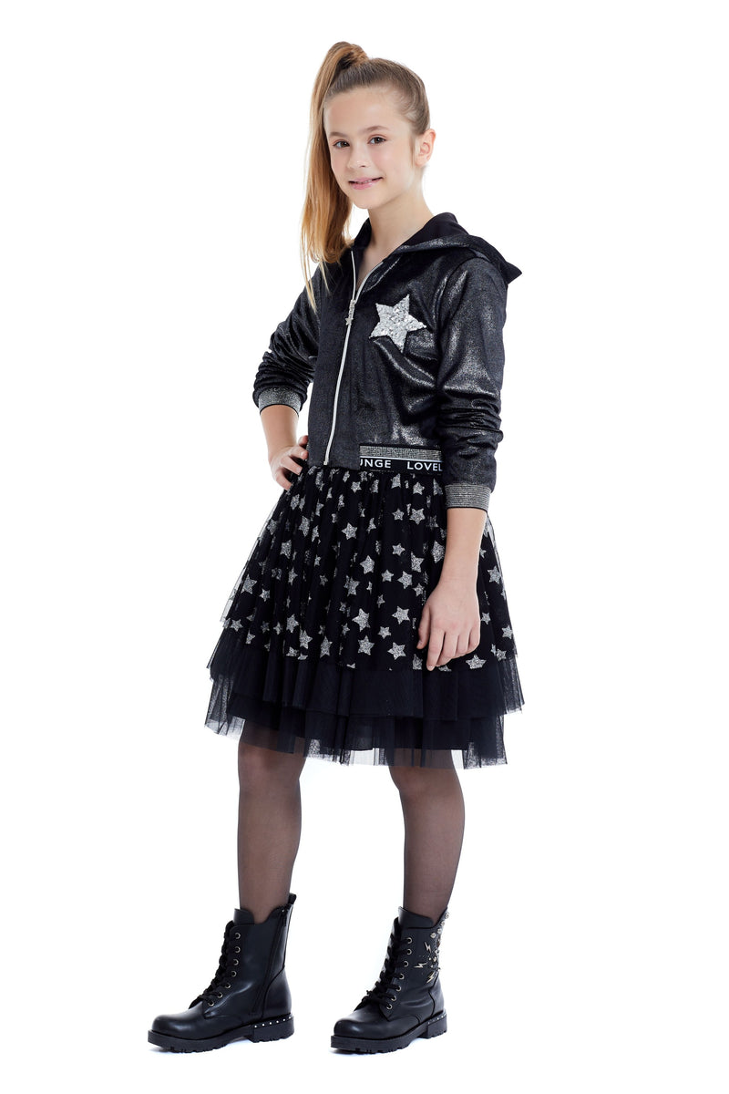 Teen Girl Outfit Velvet Bomber and Tulle Skirt by Mia Bambina Boutique