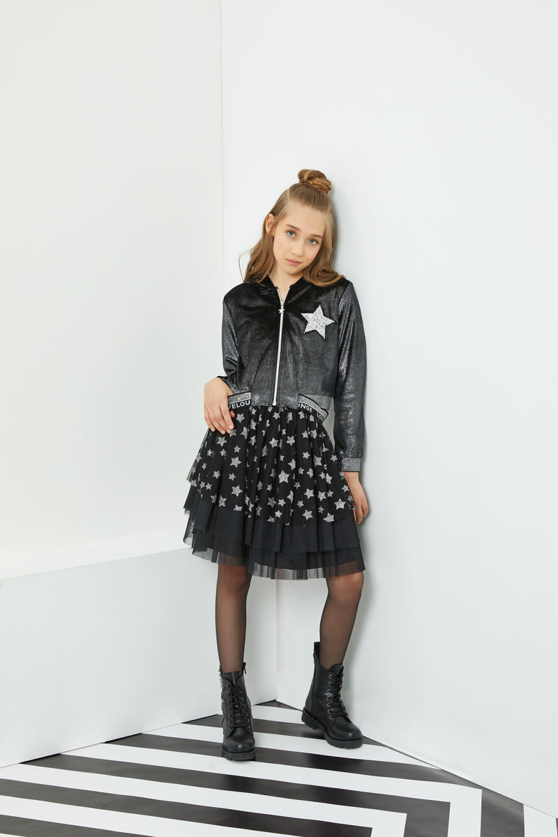 Teen Girl Outfit Velvet Bomber and Tulle Skirt by Mia Bambina Boutique