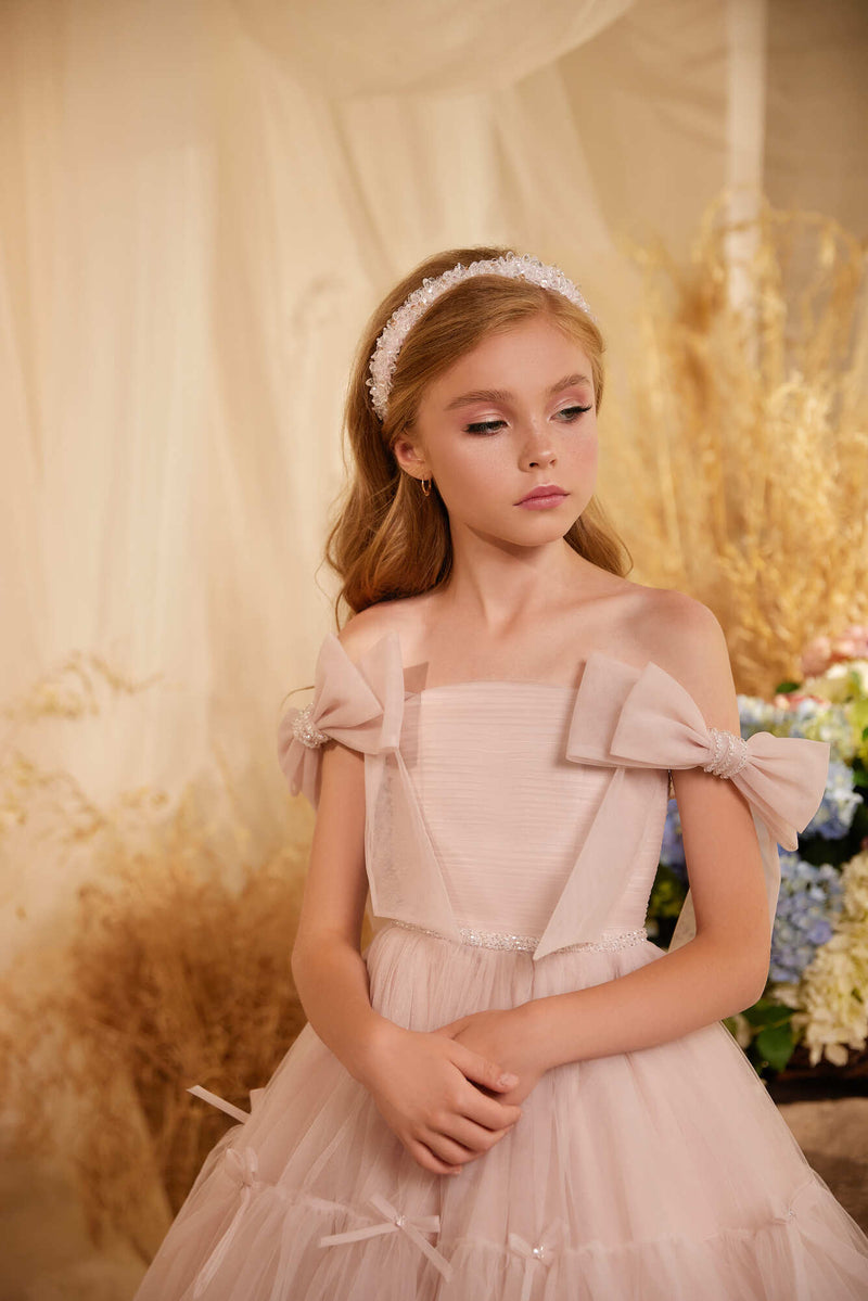 Timisoara Blush Tulle Flower Girl Dress by Mia Bambina Boutique Canada