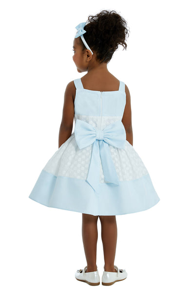 Two-Tone Bow Strap Short Dress for Toddler Girls 1T/5T