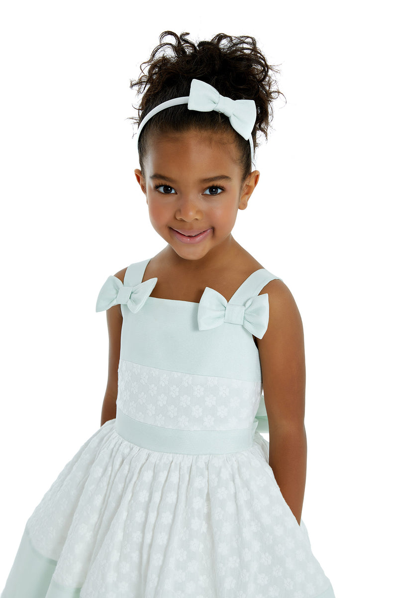 Two-Tone Bow Strap Short Dress for Toddler Girls 1T/5T