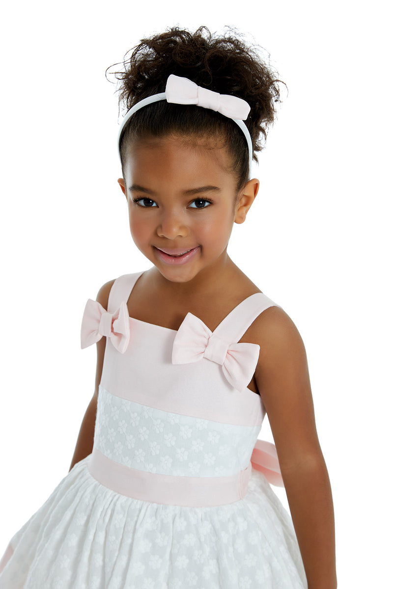 Two-Tone Bow Strap Short Dress for Toddler Girls 1T/5T