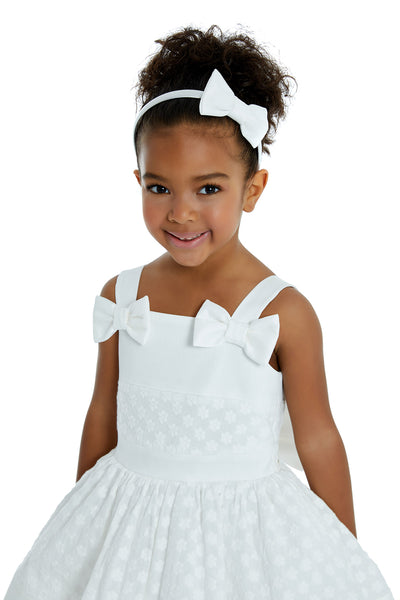 Two-Tone Bow Strap Short Dress for Toddler Girls 1T/5T