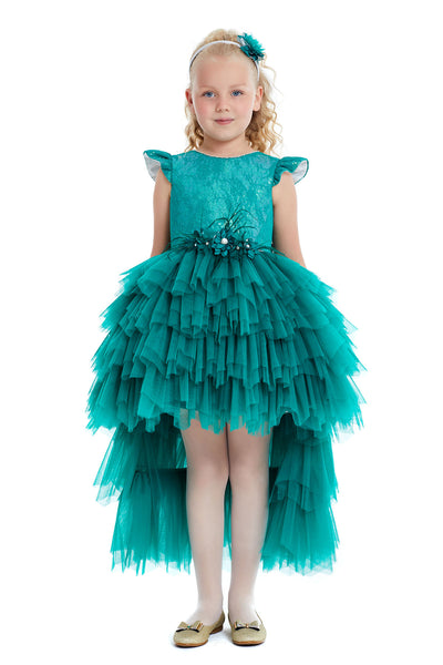 Girls Emerald Dress with Tutu Skirt