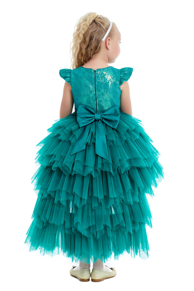 Girls Emerald Dress with Tutu Skirt