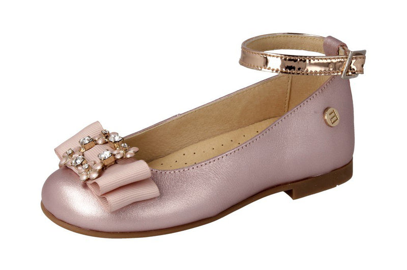 Little Girl Ballet Flat Shoes with a Sparkly Bowknot