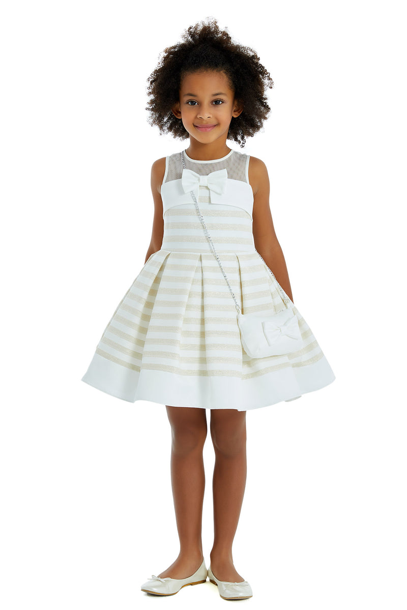 Little Girls Party Dress with Stripes in Sizes 4T-8