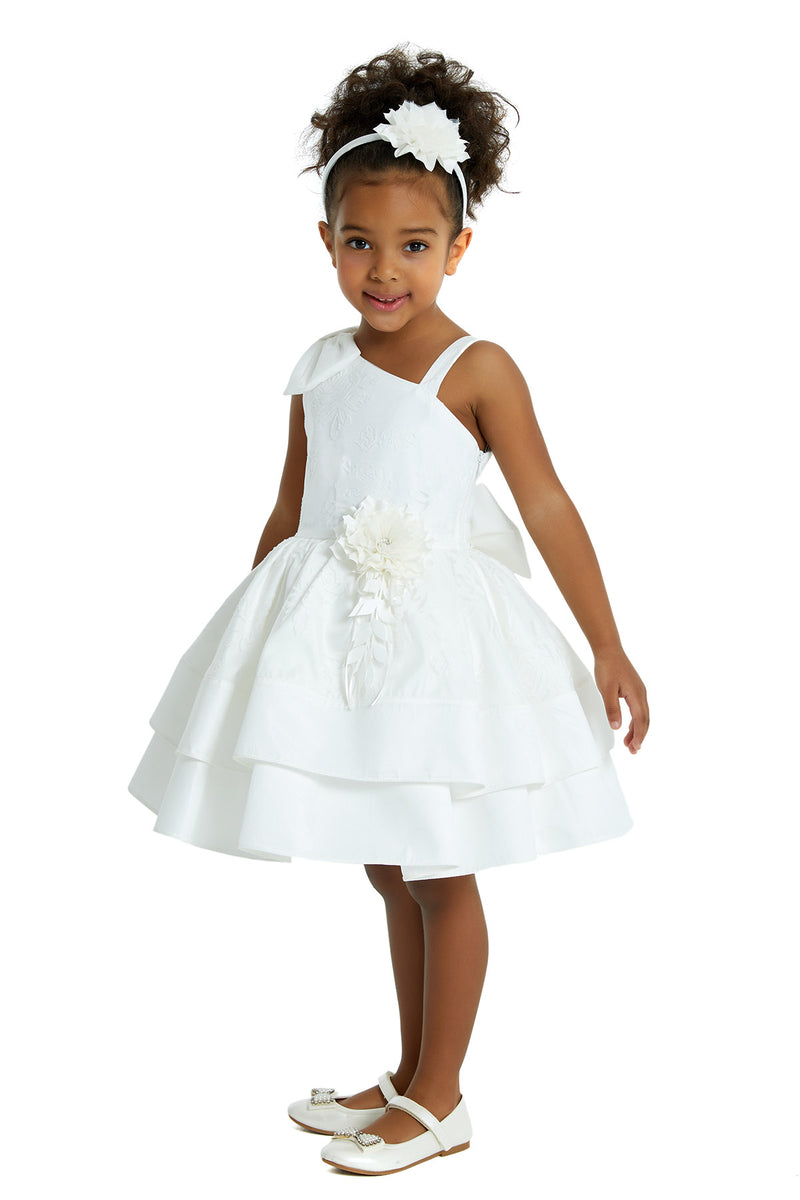 Little Girls White Party Dress in Sizes 4T-8