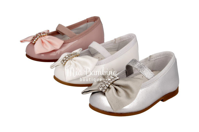 Baby Girl Ballerina Patent Shoes with Bows by Mia Bambina Boutique Canada