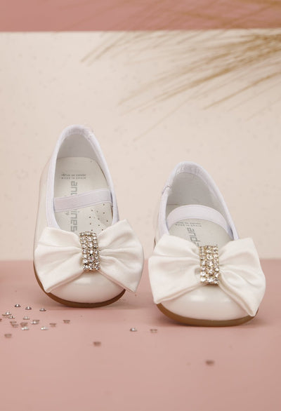 Baby Girl Ballerina Patent Shoes with Bows by Mia Bambina Boutique Canada