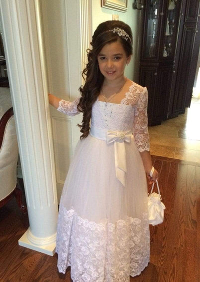 Carina Classic Spanish First Communion Dress - Mia Bambina Boutique