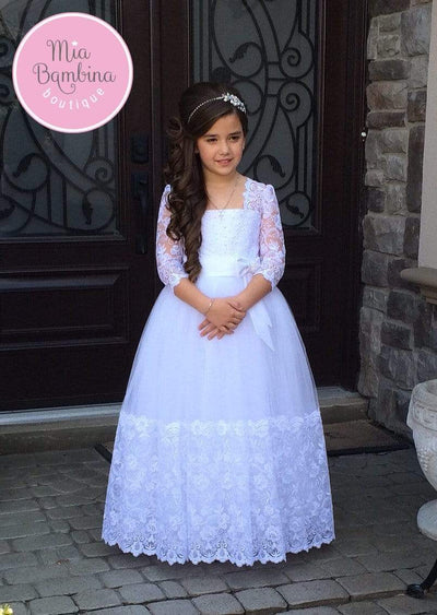 Carina Classic Spanish First Communion Dress - Mia Bambina Boutique