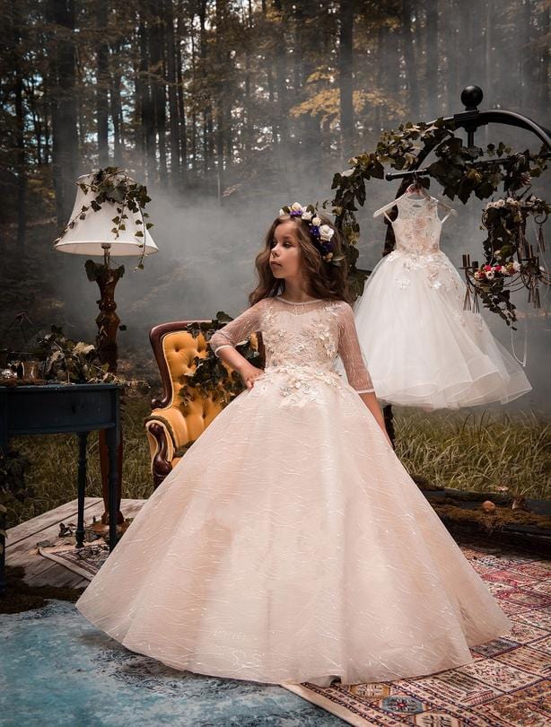 Malta Blush Flower Girl Dress For Wedding - Mia Bambina Boutique