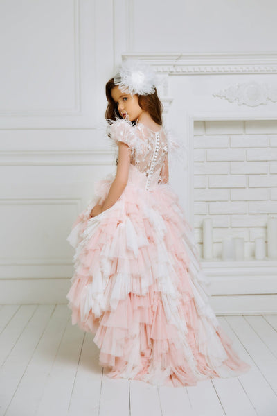 Sabrina High-Low Ruffled Flower Girl Dress - Mia Bambina Boutique