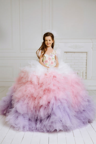 High End Cotton Candy Dress for Children Photography Prop and Birthdays by Mia Bambina Boutique Canada