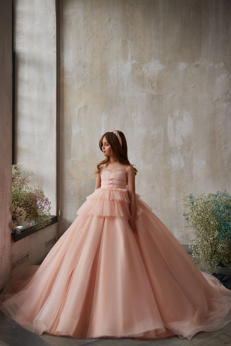 Trendy Sweetheart Blush Flower Girl Dress by Mia Bambina Boutique Canada